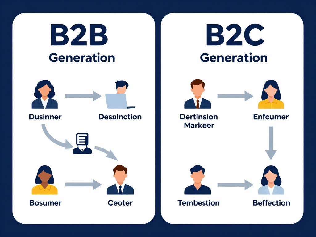 B2B vs B2C Leadgenerierung Vergleichsgrafik