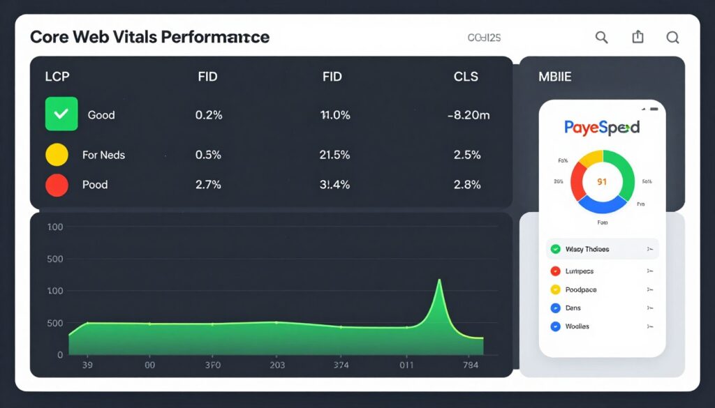 Core Web Vitals Performance-Metriken Darstellung