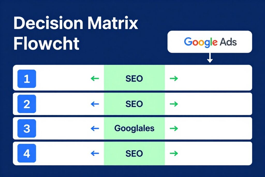 Entscheidungsmatrix für SEO vs Google Ads Strategie