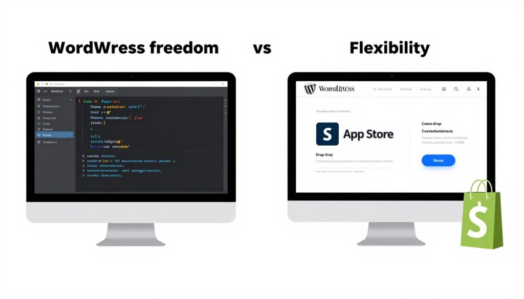 Flexibilität und Anpassungsmöglichkeiten WordPress versus Shopify