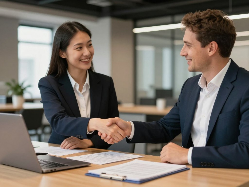 Geschäftsmeeting Handshake und Vereinbarung