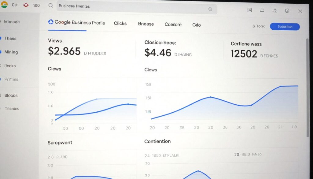 Google Business Profile Insights Dashboard mit Statistiken