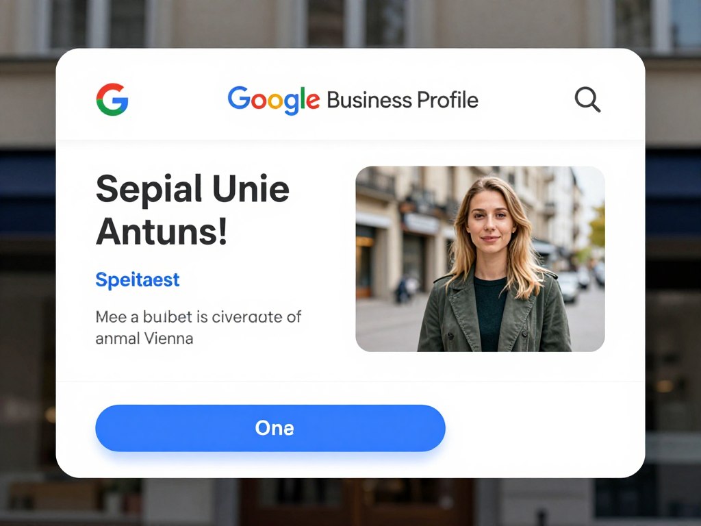 Google Business Profile mit aktuellem Beitrag über Sonderangebot