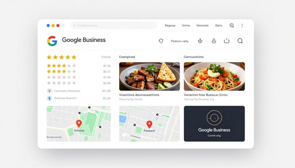 Google Unternehmensprofil für Restaurant Wien mit Bewertungen