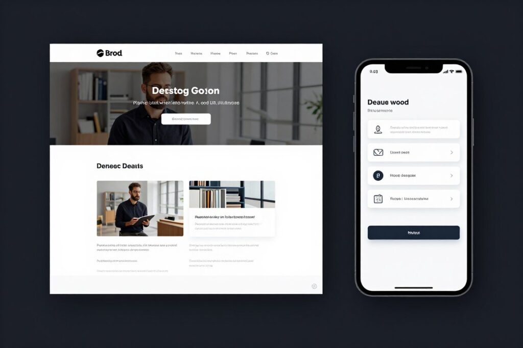 Mobile vs Desktop Ansicht einer nicht optimierten Website