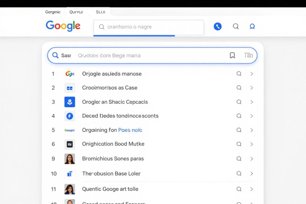 Organische Google Suchergebnisse zeigen SEO Optimierung