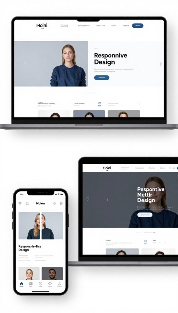 Responsive Landingpage Design auf verschiedenen Geräten