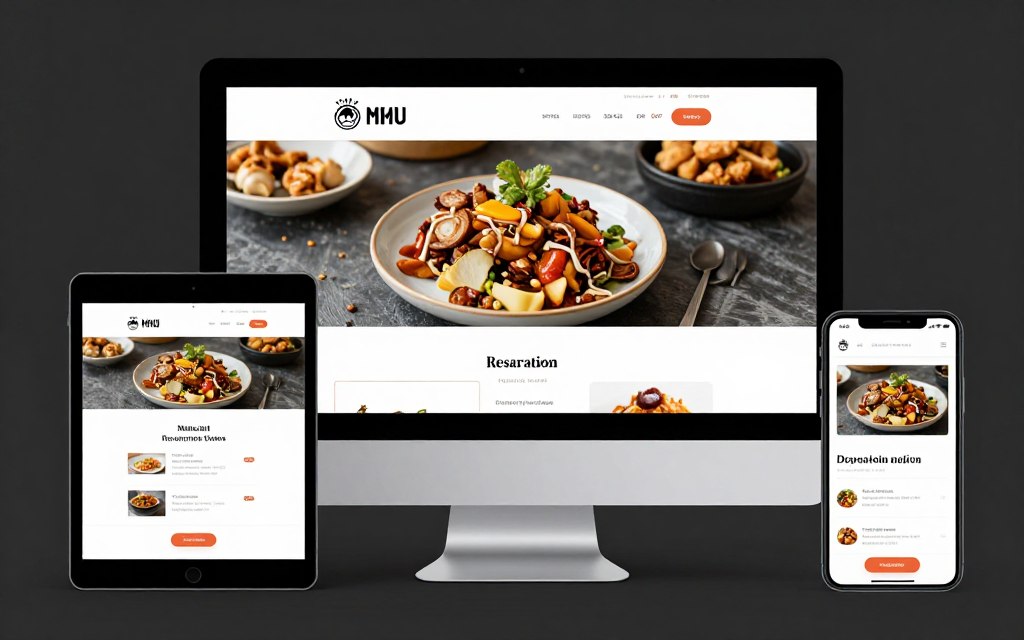 Responsive Restaurant Website auf verschiedenen Geräten