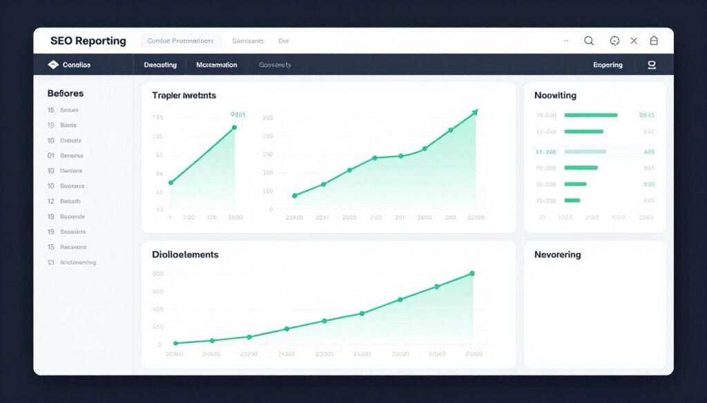 SEO-Audit Reporting Dashboard mit Fortschrittsmetriken und Erfolgsmessung