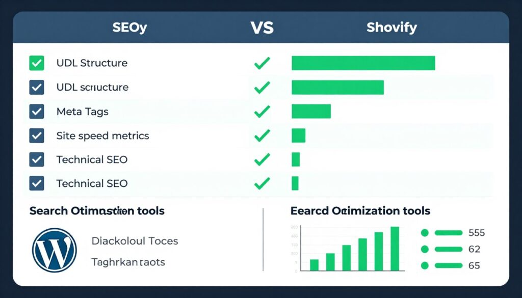 SEO-Vergleich zwischen WordPress und Shopify für Suchmaschinen-Rankings
