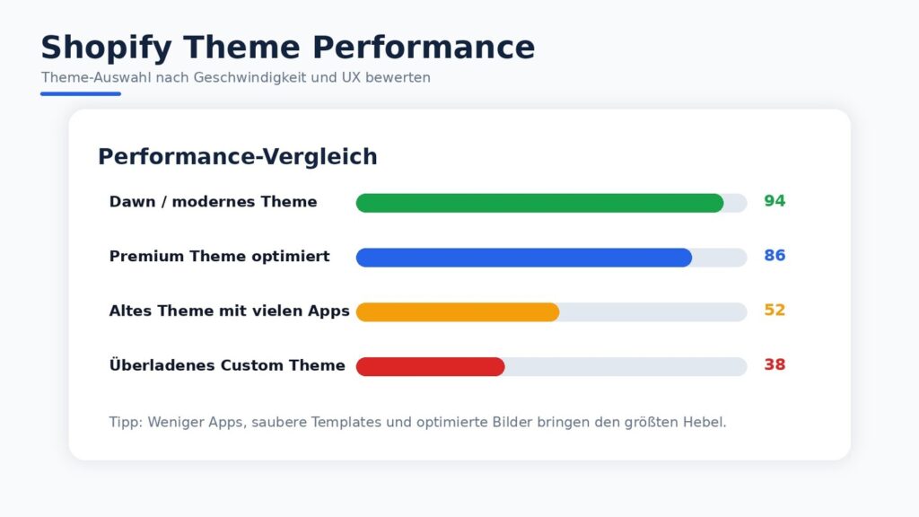 Shopify Theme Performance Vergleich