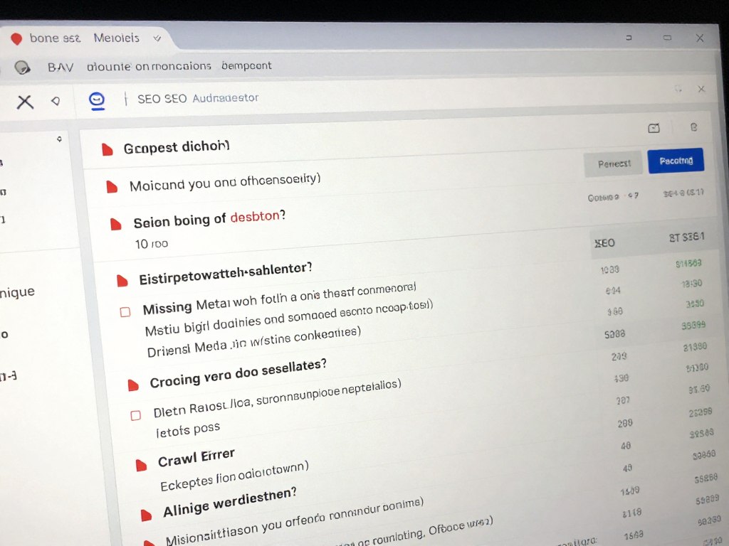 Technische SEO-Fehler Darstellung auf Computer-Monitor