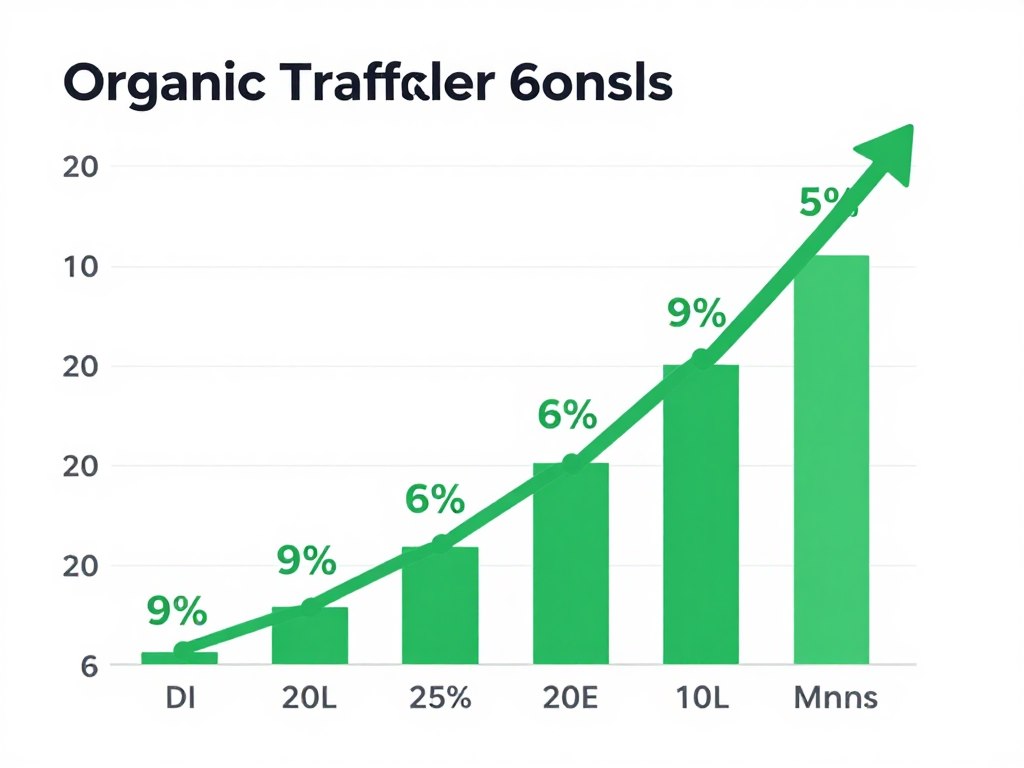 Traffic-Wachstum Graph nach SEO-Optimierung