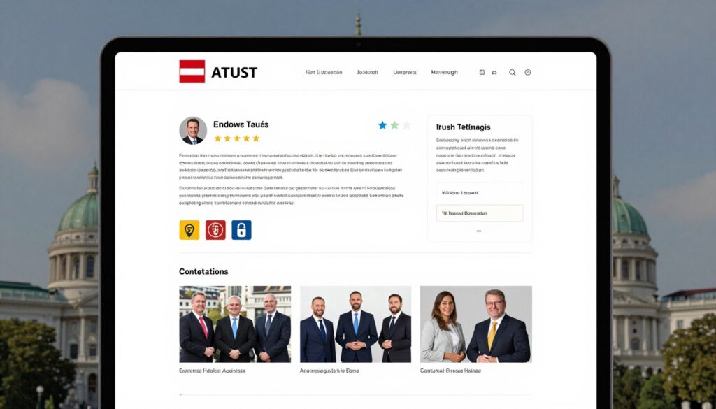 Vertrauenselemente auf österreichischer Website