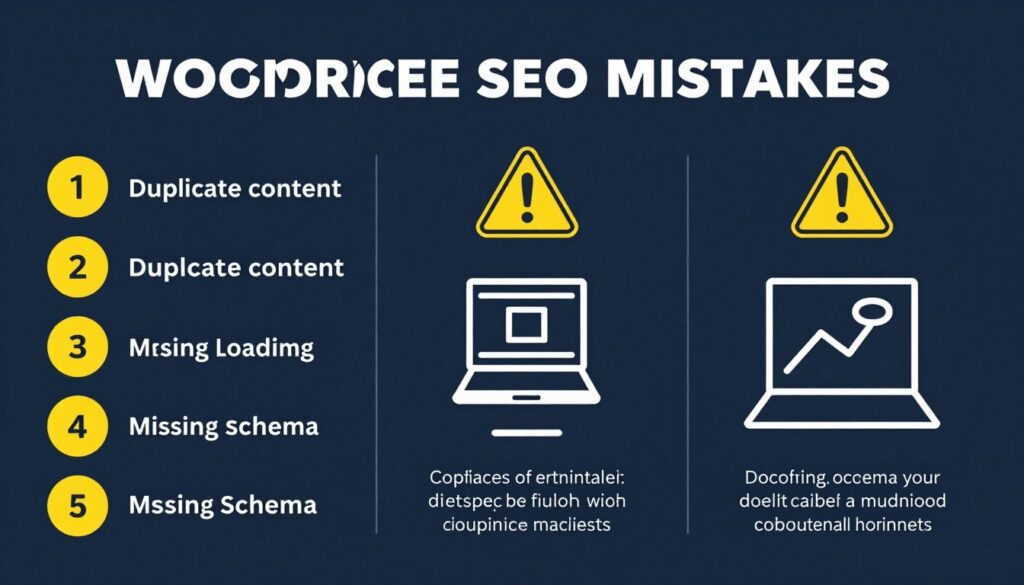 Visualisierung typischer WooCommerce SEO-Fehler und deren Auswirkungen auf Rankings