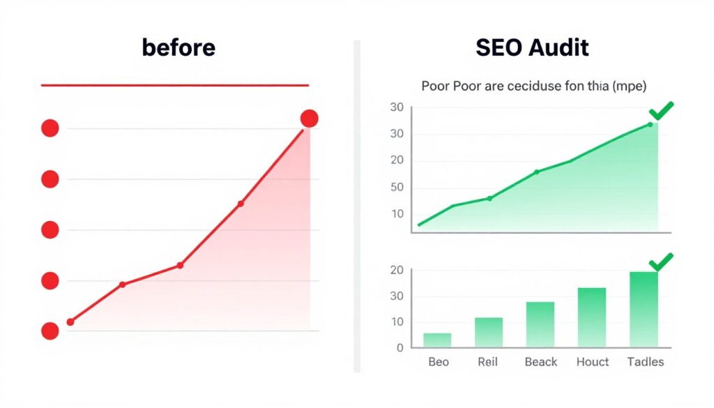 Vorher-Nachher Vergleich der Website-Performance nach SEO Audit