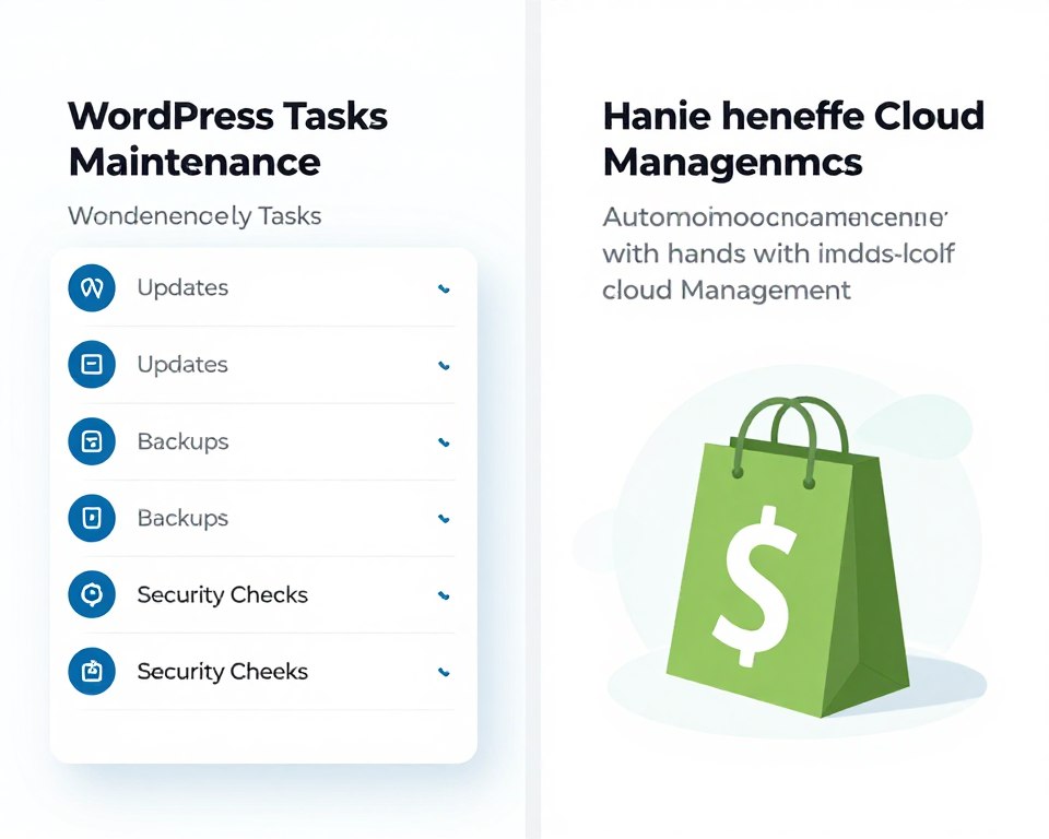 Website-Wartung und technische Betreuung WordPress versus Shopify