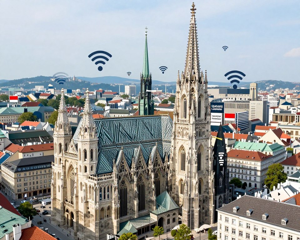 Wien Stadtansicht mit lokalen Unternehmen und digitalem Marketing-Fokus