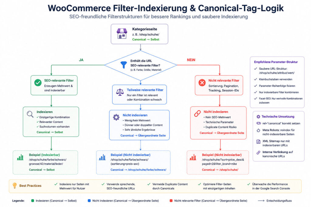 WooCommerce Filternavigation mit SEO-optimierten Parametern und Canonical-Tag-Struktur