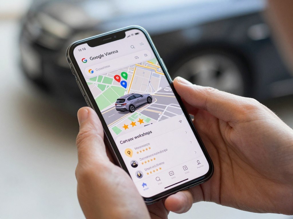 Autowerkstatt Wien lokale Suche Smartphone Google Maps
