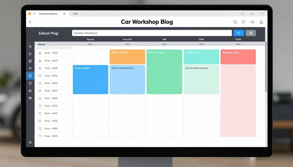 Content Kalender Planung Autowerkstatt Blog saisonale Themen
