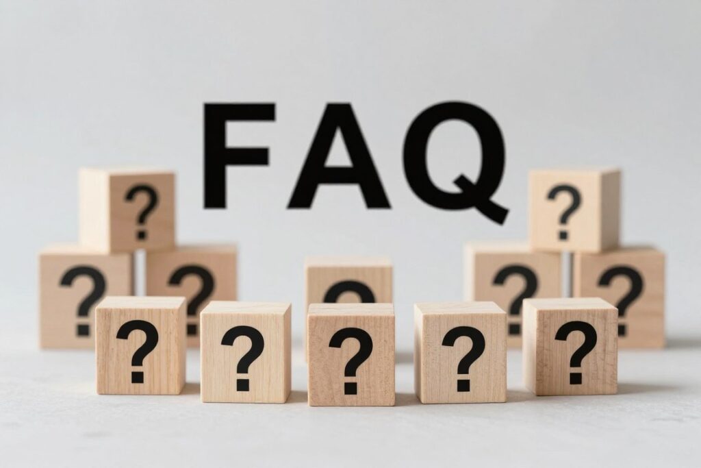 FAQ Konzept mit Fragezeichen