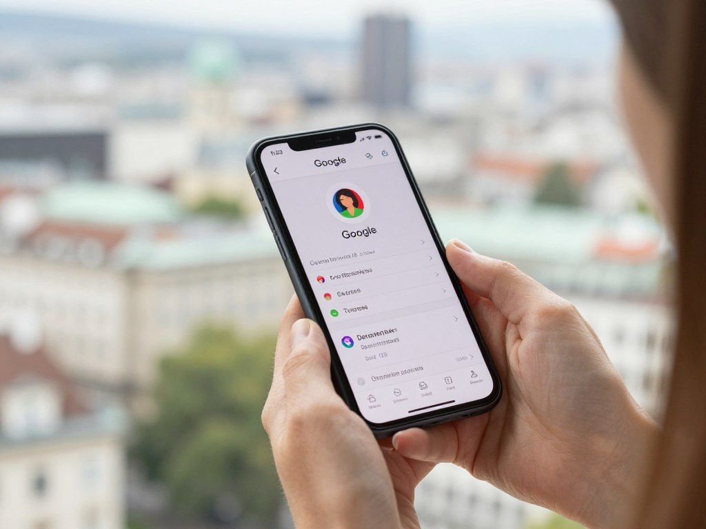 Frau sucht auf Smartphone nach Kosmetikstudio in Wien