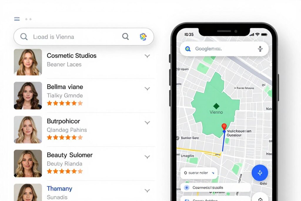 Google Maps Ergebnis für Kosmetikstudio Wien