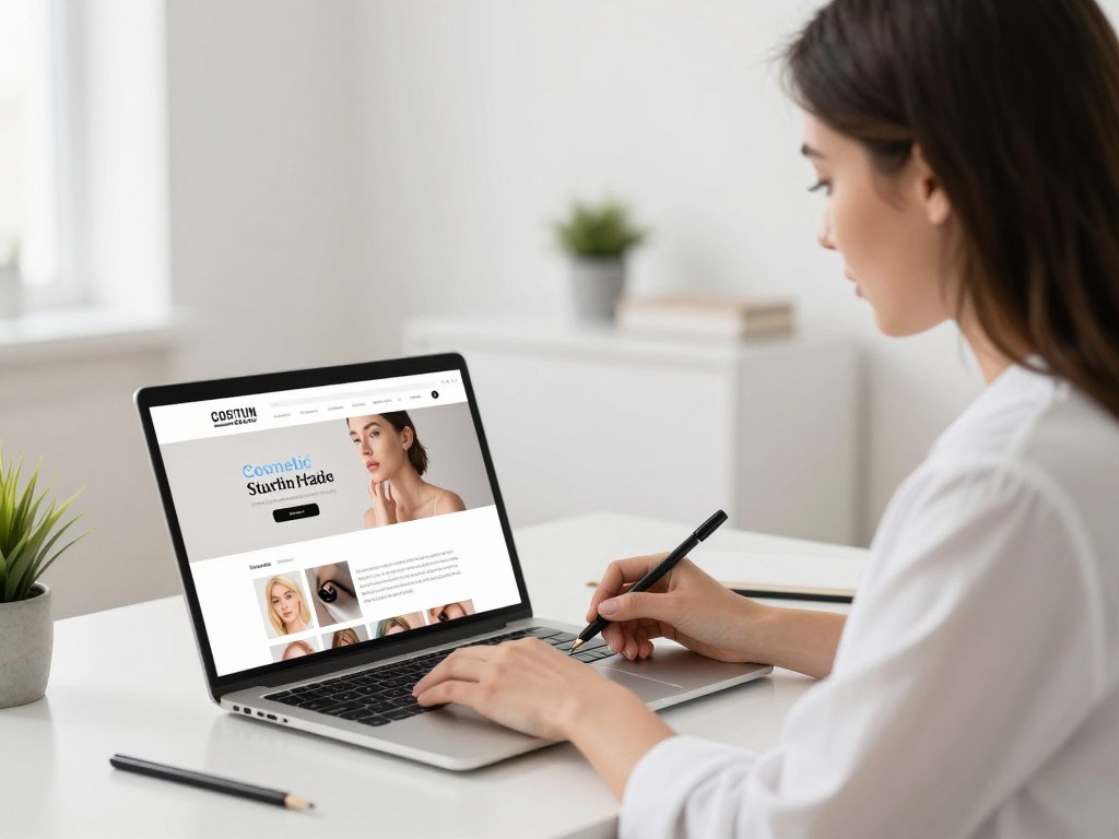 Kosmetikerin erstellt informativen Content für Website