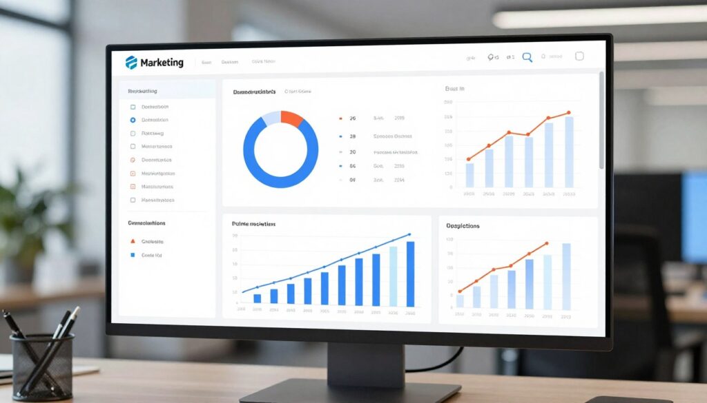 Marketing Analytics Dashboard mit Daten und Kennzahlen