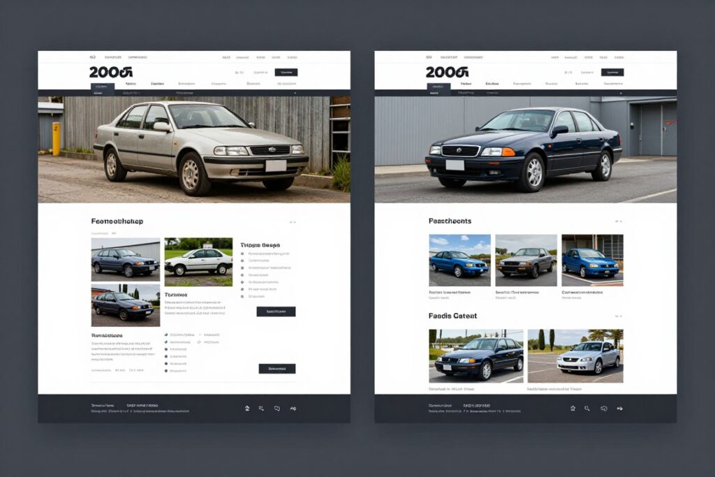 Moderne vs veraltete Autowerkstatt Website Vergleich User Experience
