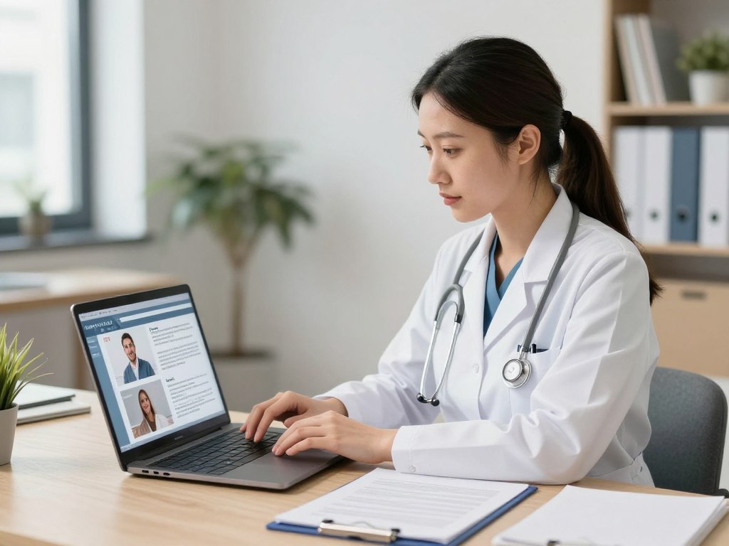 Physiotherapeut erstellt Patienteninhalte und Blog Artikel
