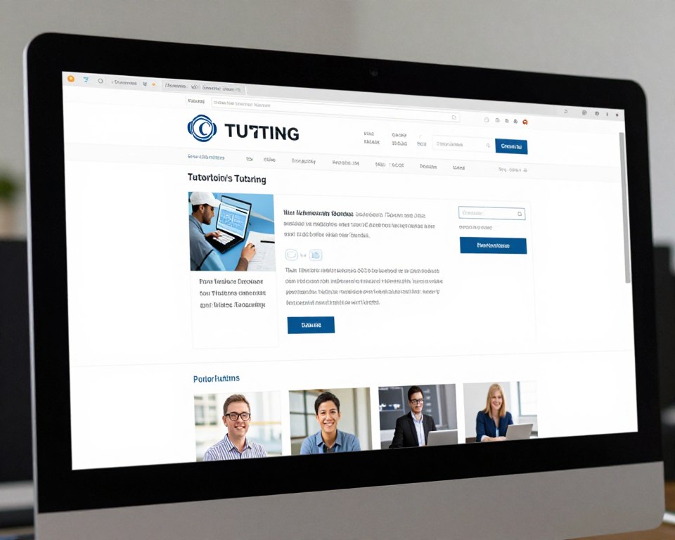 Veraltete Nachhilfe-Website auf Desktop-Computer