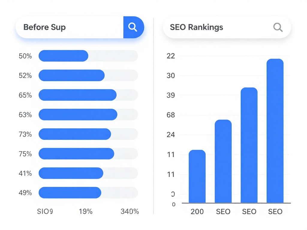 Vorher-Nachher Vergleich von Google Rankings