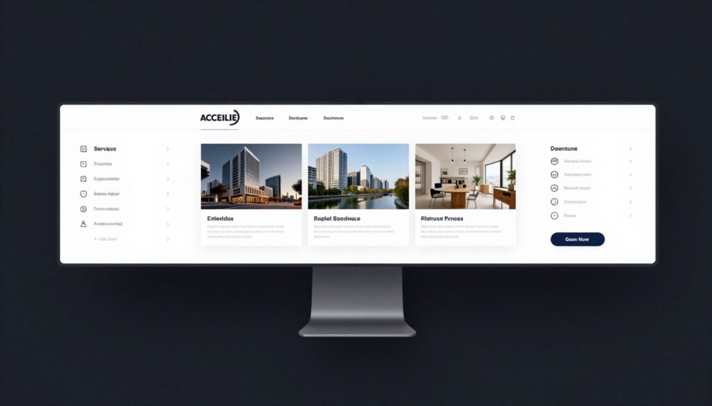 Website-Struktur Architekturbüro mit Navigationsmenü